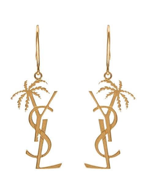 ysl monogram palm earrings|diamond palm tree earrings.